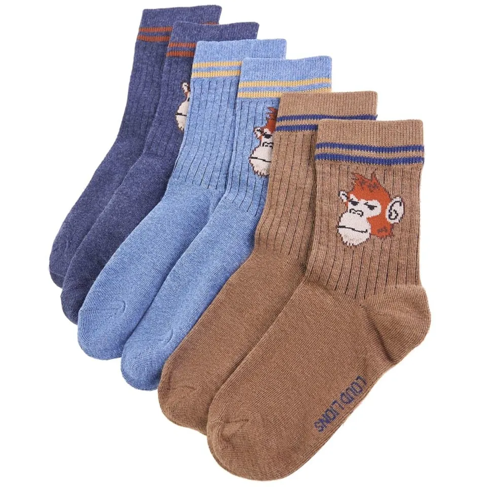 vidaXL Baby & Kleinkind Kindersocken 5 Paar 23-26 Affe Baumwolle