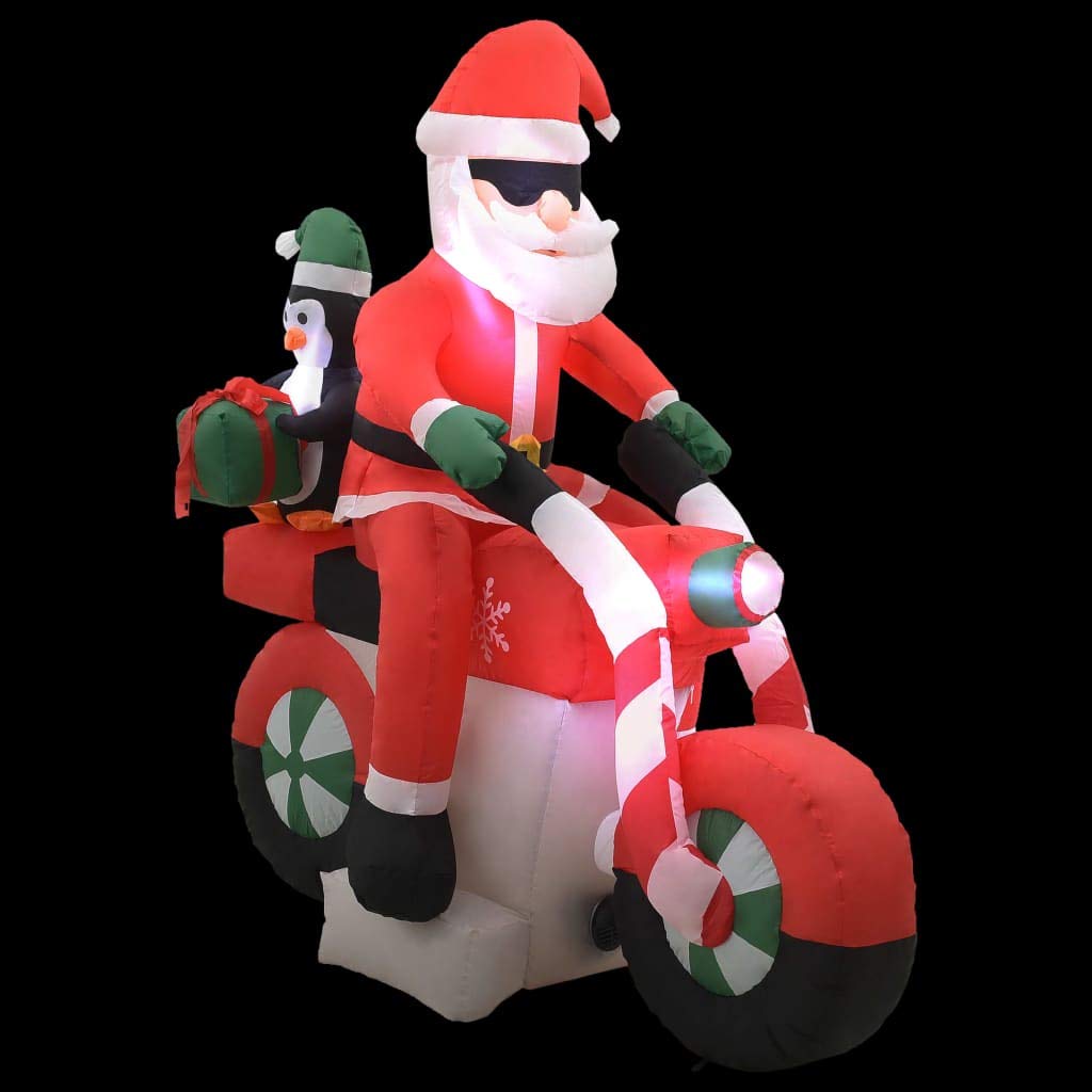vidaXL Heim & Garten Weihnachtsmann auf Motorrad Deko LED 160cm