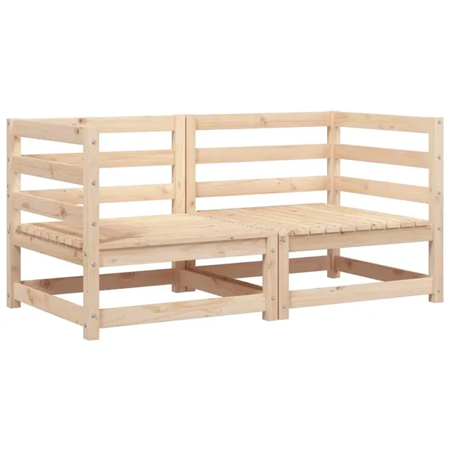 vidaXL Garten-Ecksofas 2 Stk 70x70 cm Natürliche Kiefer