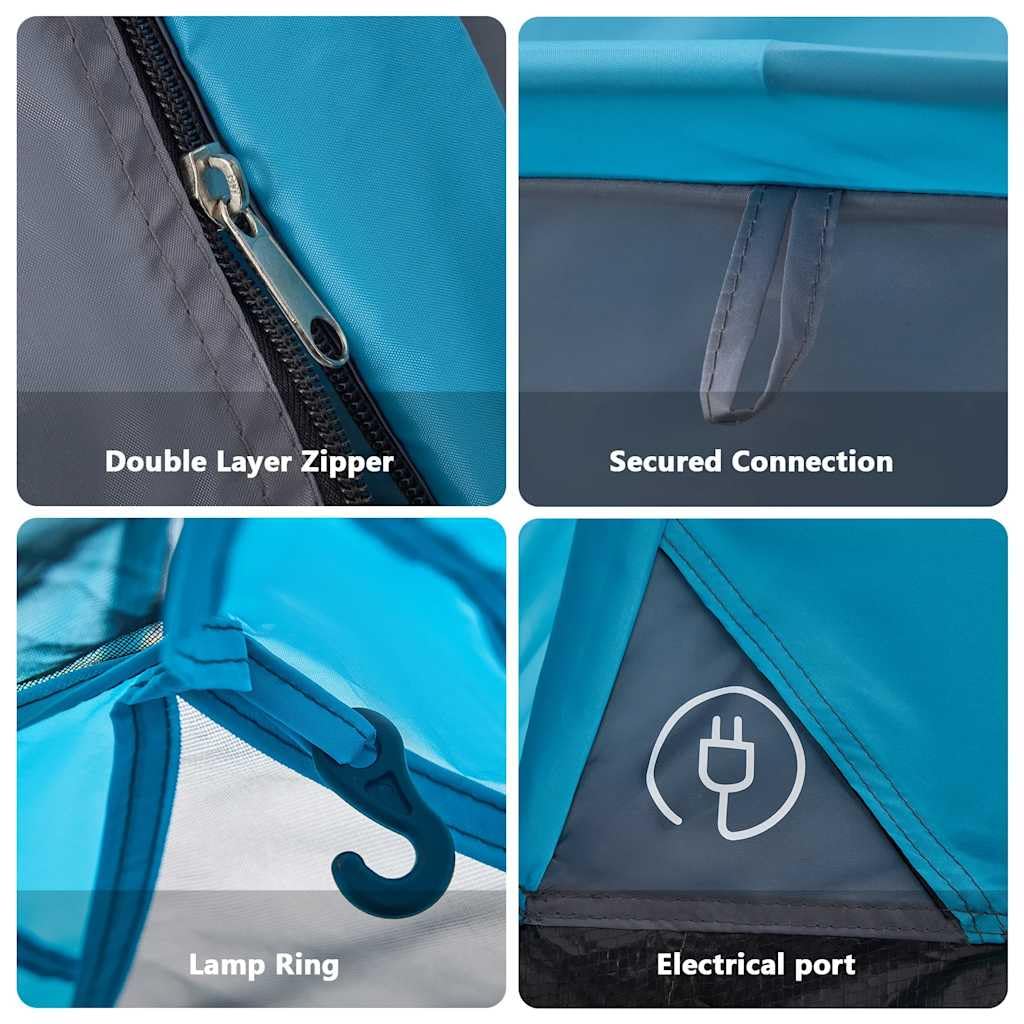 vidaXL Sport Kuppelzelt Blau 3 Personen Quick Release