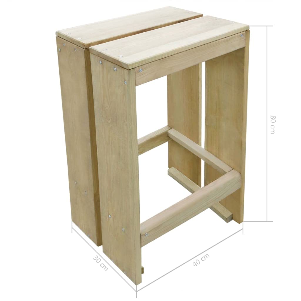 vidaXL Gartenbar-Set 3-tlg Kiefernholz imprägniert