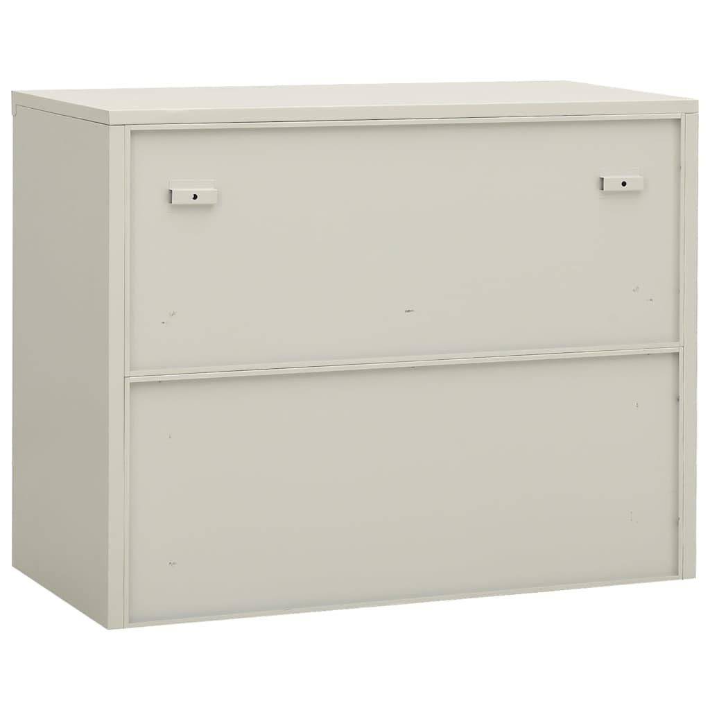 vidaXL Möbel Büroschrank Stahl Hellgrau 90x40x90 cm mit Glas