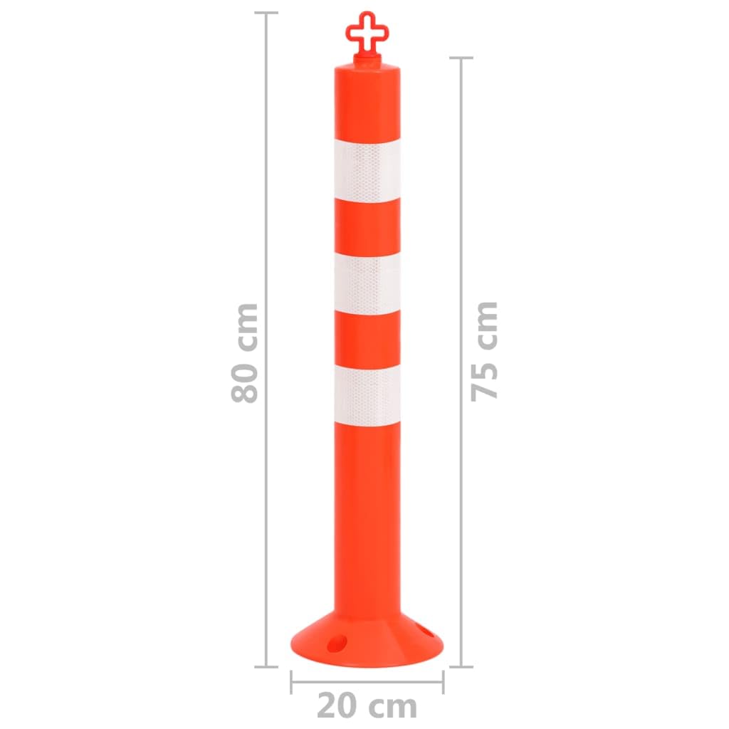 vidaXL Absperrpfosten 10er Kette PE rot 75cm reflektierend