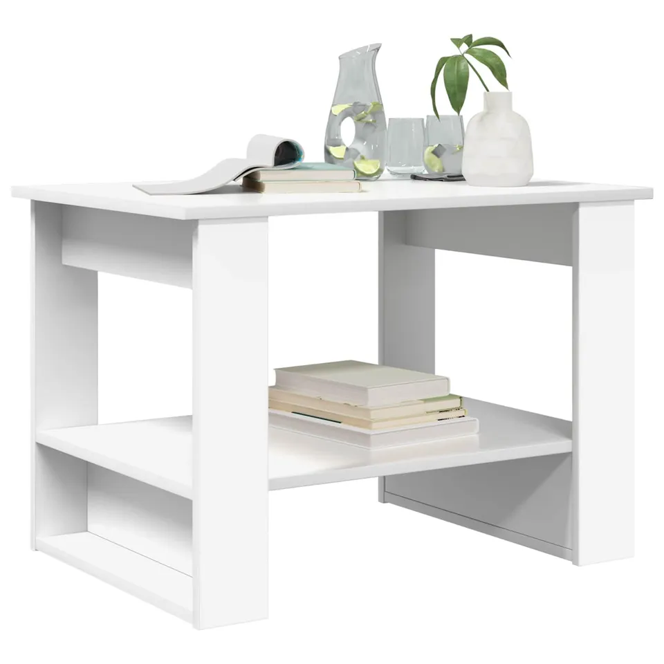 vidaXL Couchtisch Weiß 72x50x50 cm Wohnzimmertisch Holz