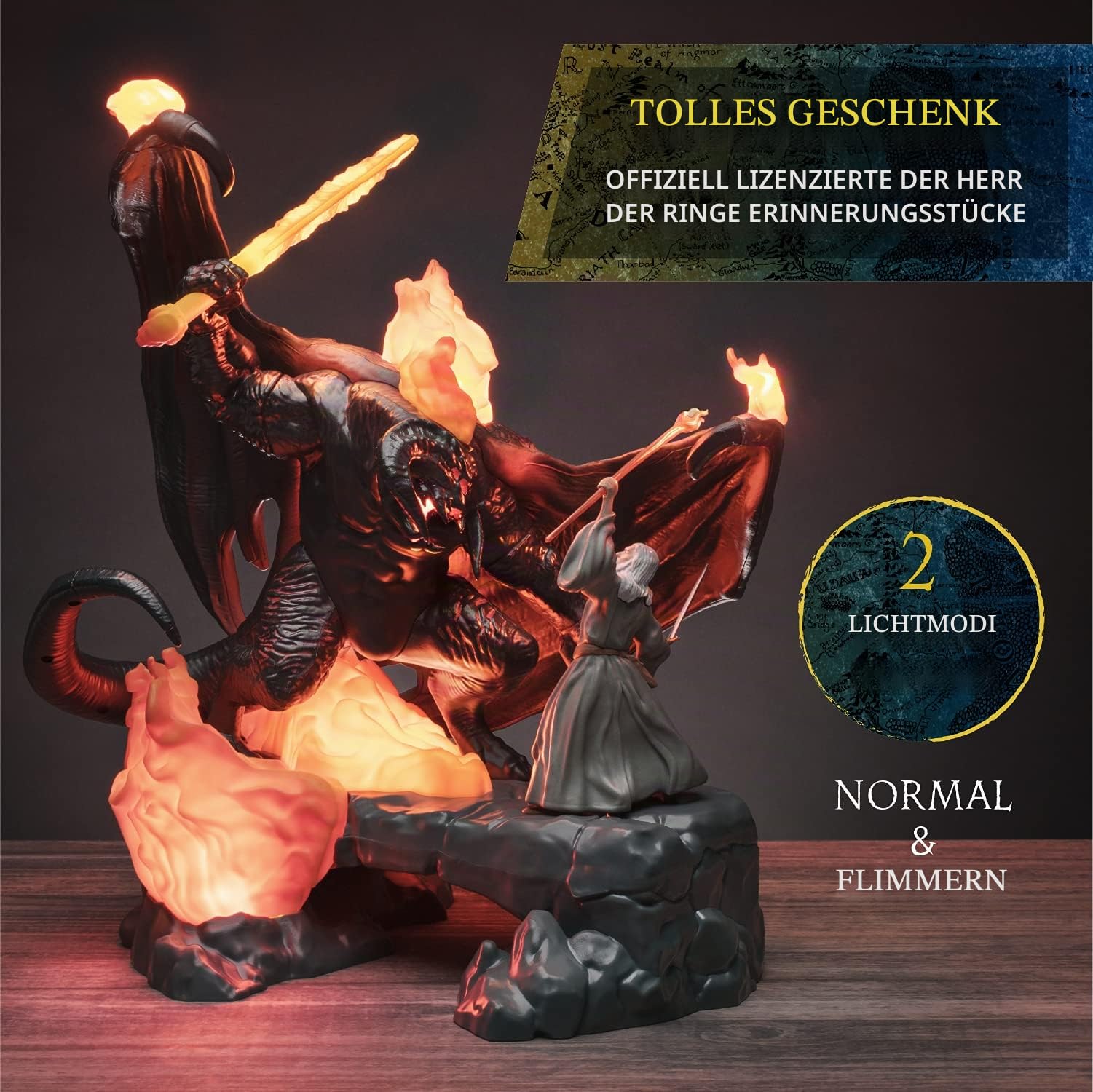 Paladone Balrog vs Gandalf Lampe 37 cm Herr der Ringe USB