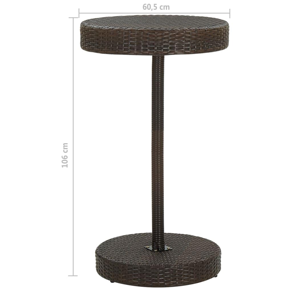 vidaXL Gartenbar Set 3-tlg. Poly Rattan Braun Bartisch Hocker