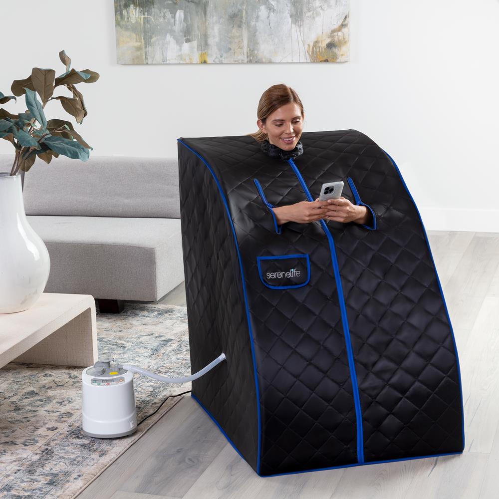Serenelife Massage Sauna Heimsauna Dampf 900W mit Stuhl