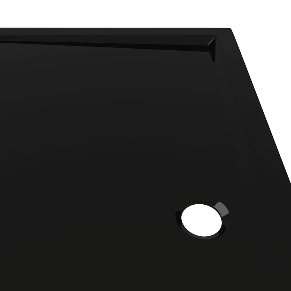 vidaXL Duschtasse 80x90 cm Schwarz ABS flach rechteckig