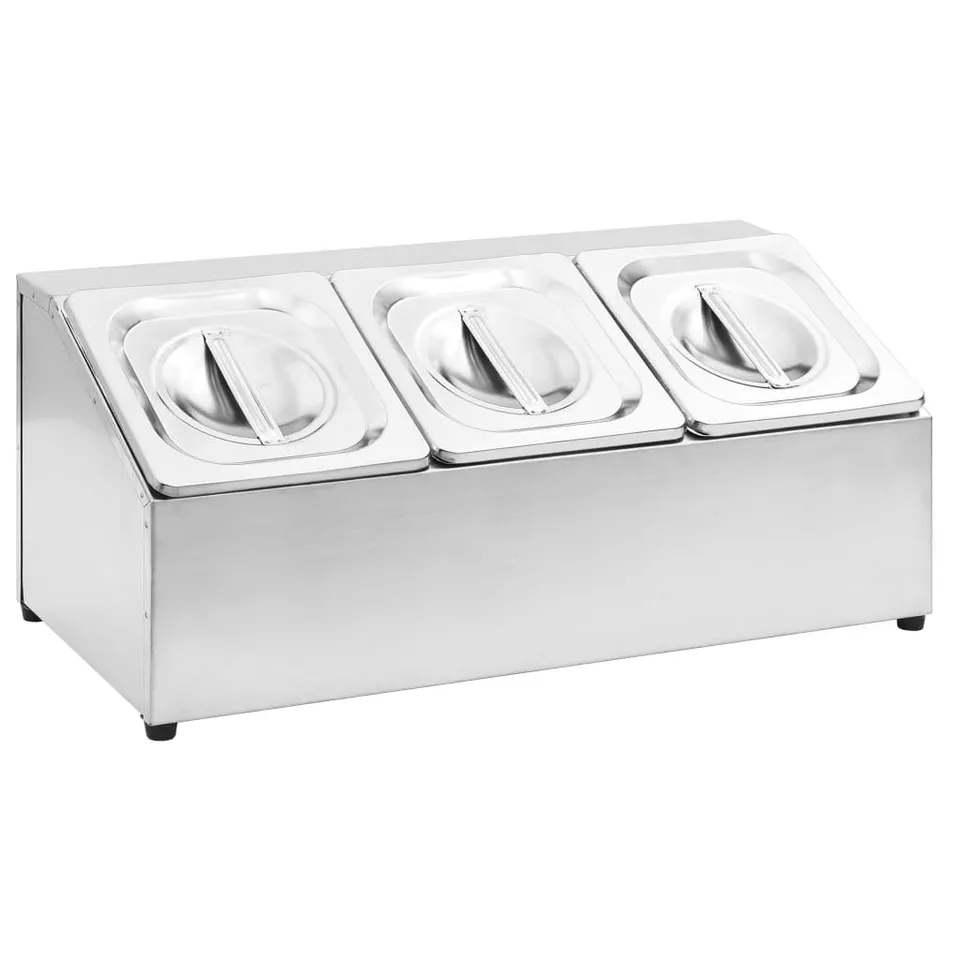 vidaXL Gastronorm-Ständer GN 1/6 Edelstahl 49,7cm 3er