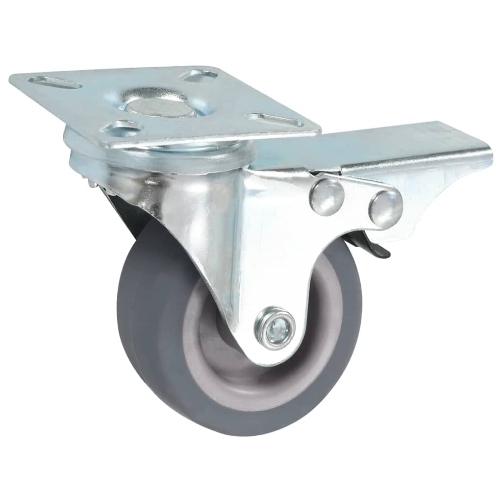 vidaXL 8x Lenkrollen 50 mm Möbelrollen mit Bremse grau 35 kg