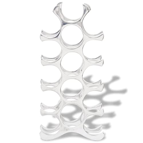 vidaXL Möbel Flaschenregal 15 Flaschen Silber Aluminium
