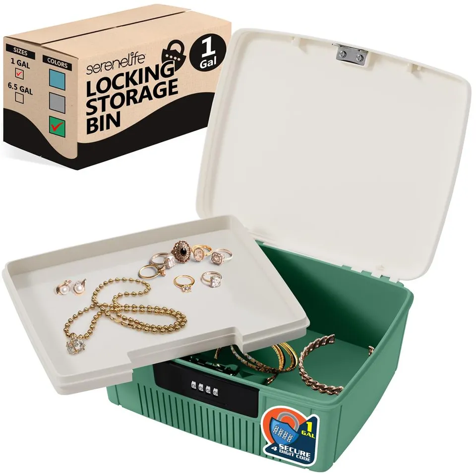 Serenelife Storage Aufbewahrungsbox 4L grün Zahlenschloss