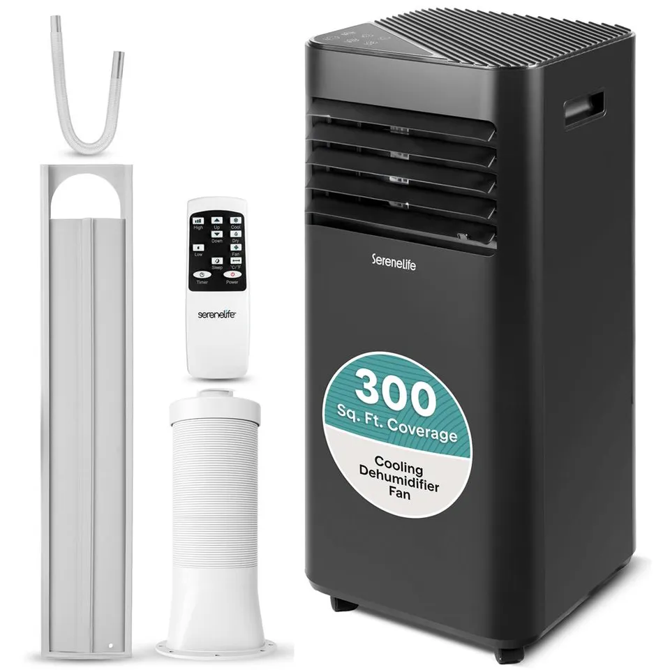 Serenelife Portable AC 10000 BTU Klimagerät schwarz mobil