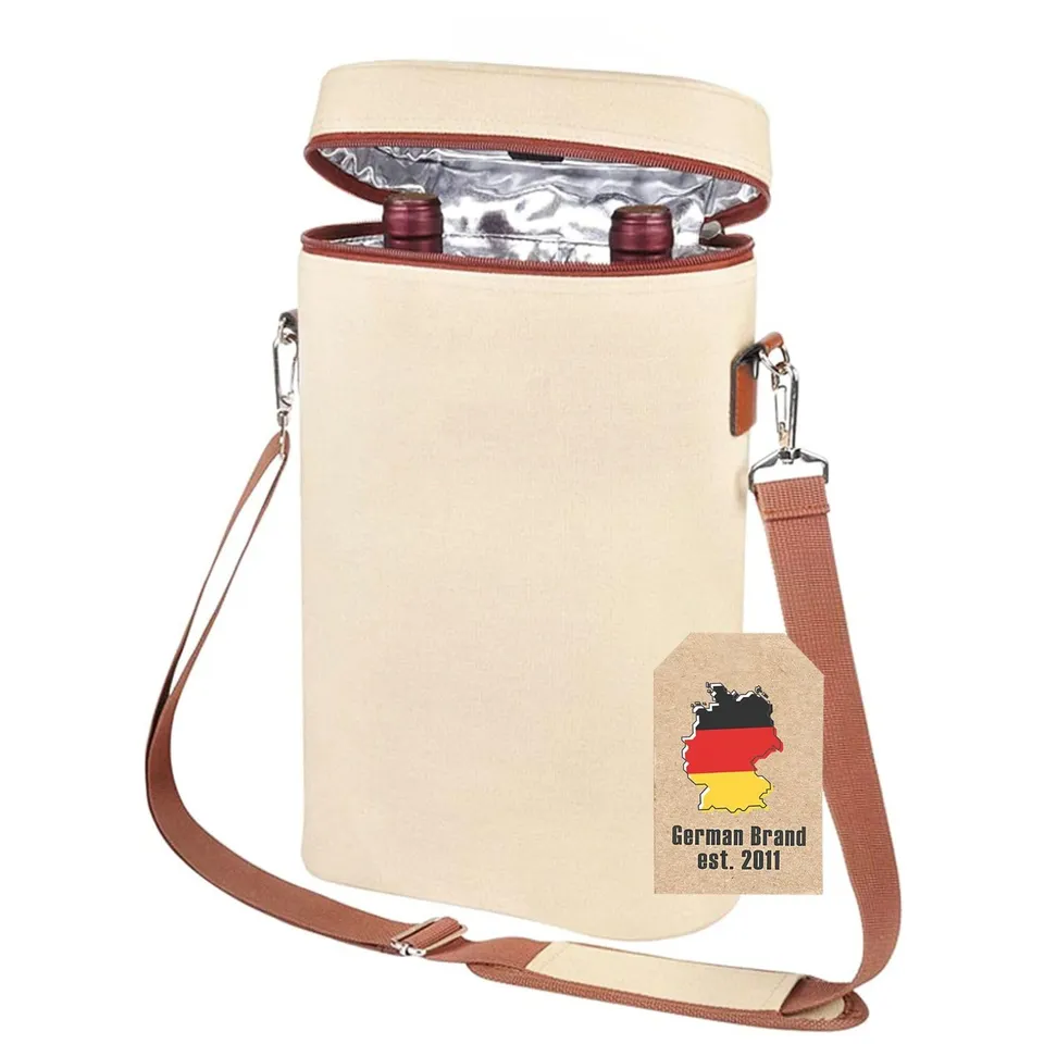 Intirilife Kühltasche 2 Flaschen Beige-Braun 21x9,7x35,6 cm