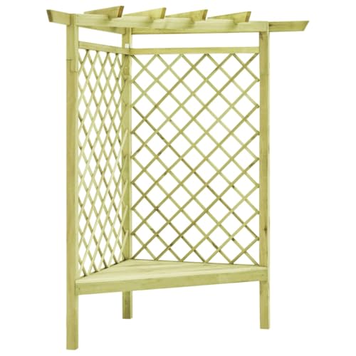 vidaXL Heim & Garten Eckpergola 130x130x197 Kiefer Bank