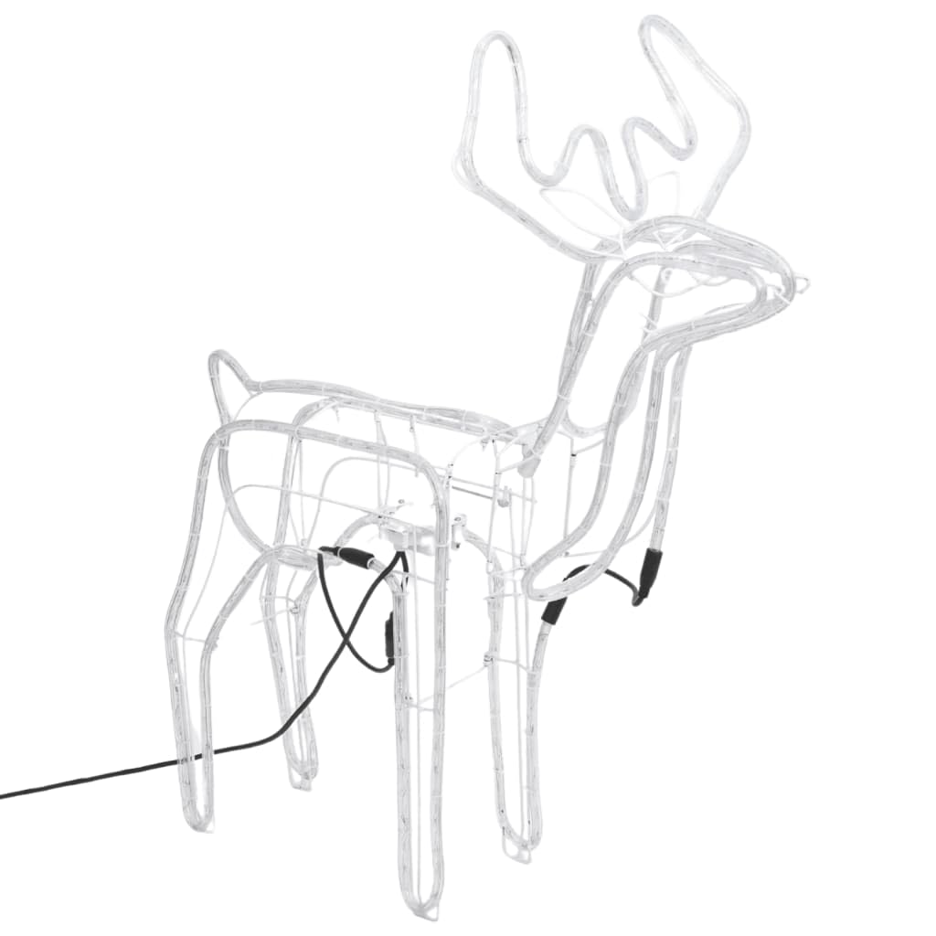 vidaXL Heim & Garten Rentier Leuchtfigur bewegender Kopf kaltweiß 2Stk
