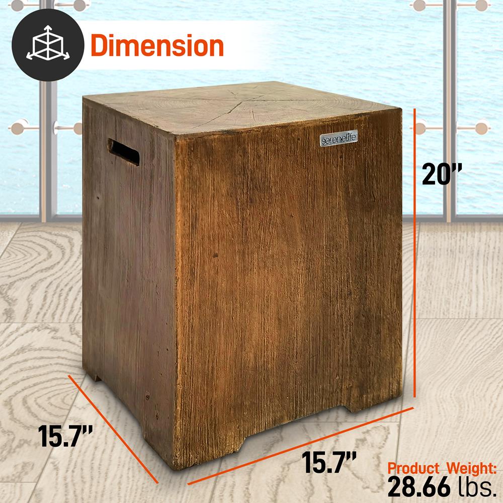 Serenelife Camping Gasflaschenhalter Holzdekor 20 lbs Beistelltisch