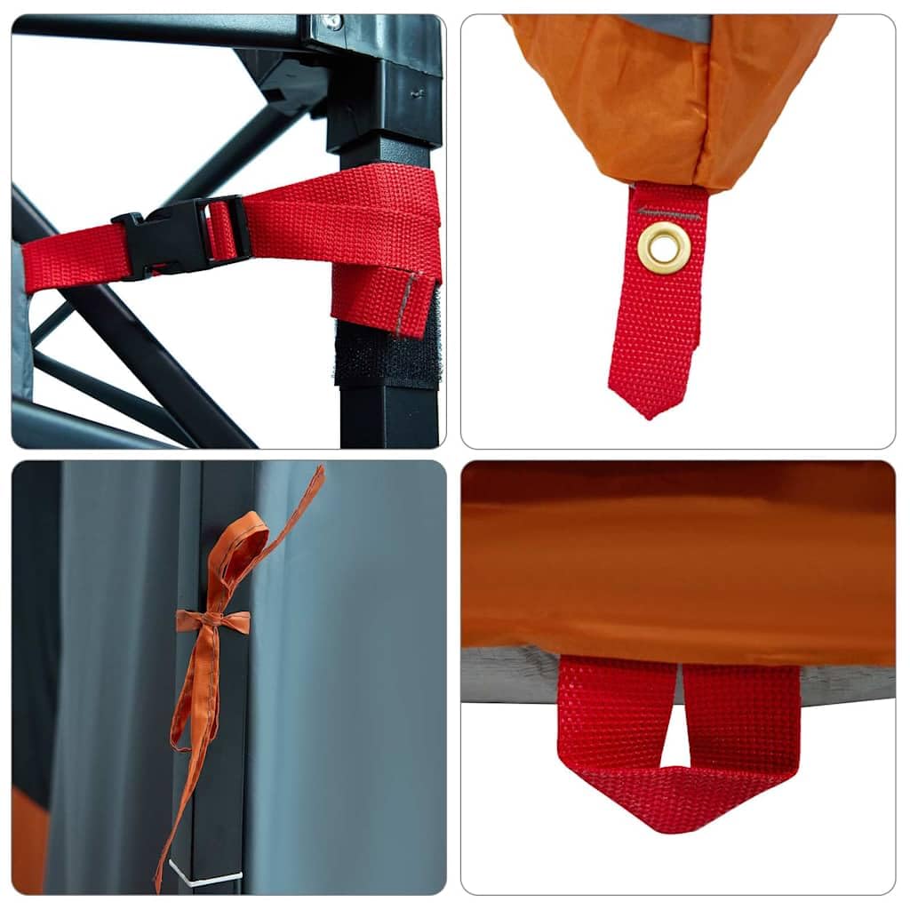 vidaXL Campingzelt Grau Taft 291x291x240 cm 6-Pers.