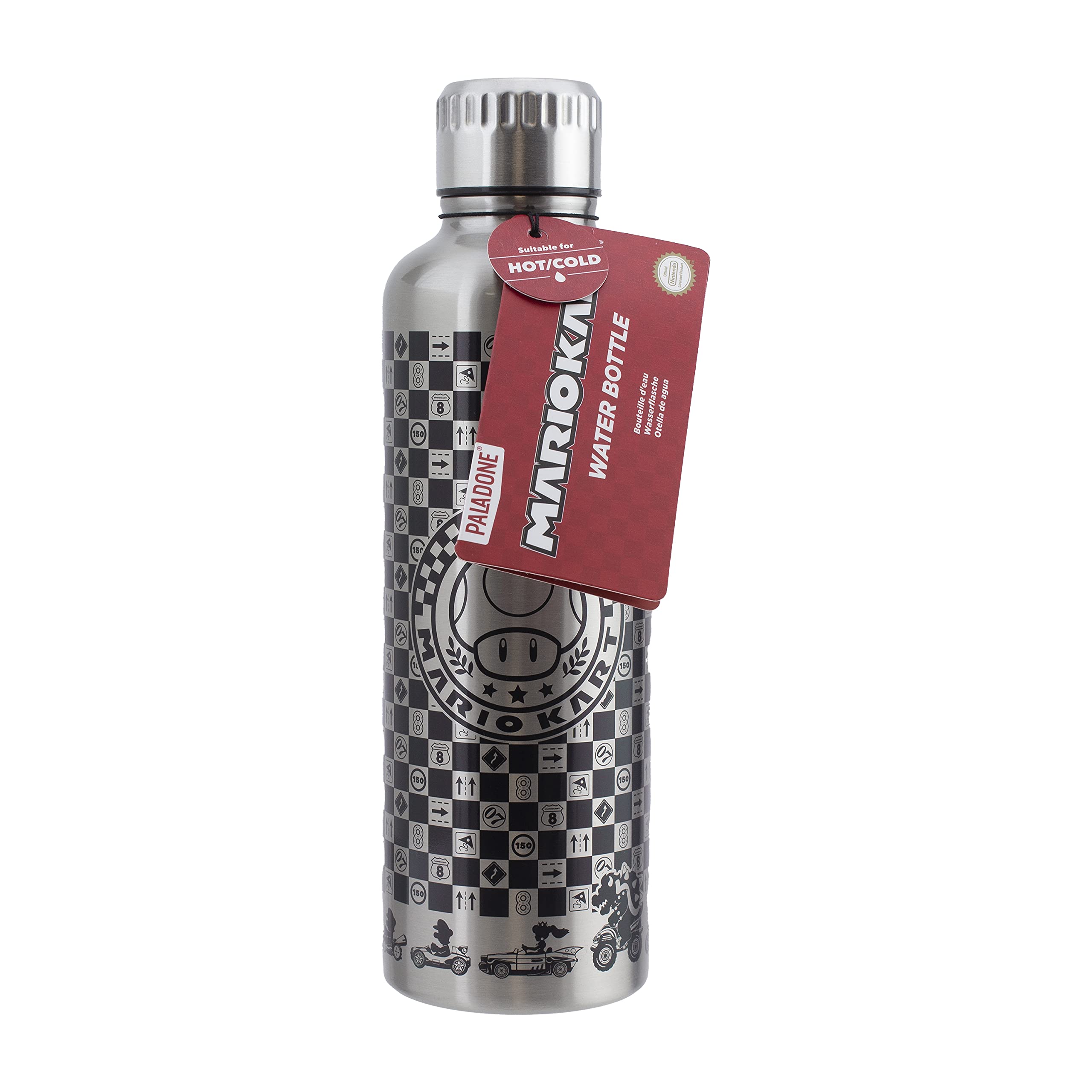 Paladone Mario Kart Metallwasserflasche Grau 500 ml