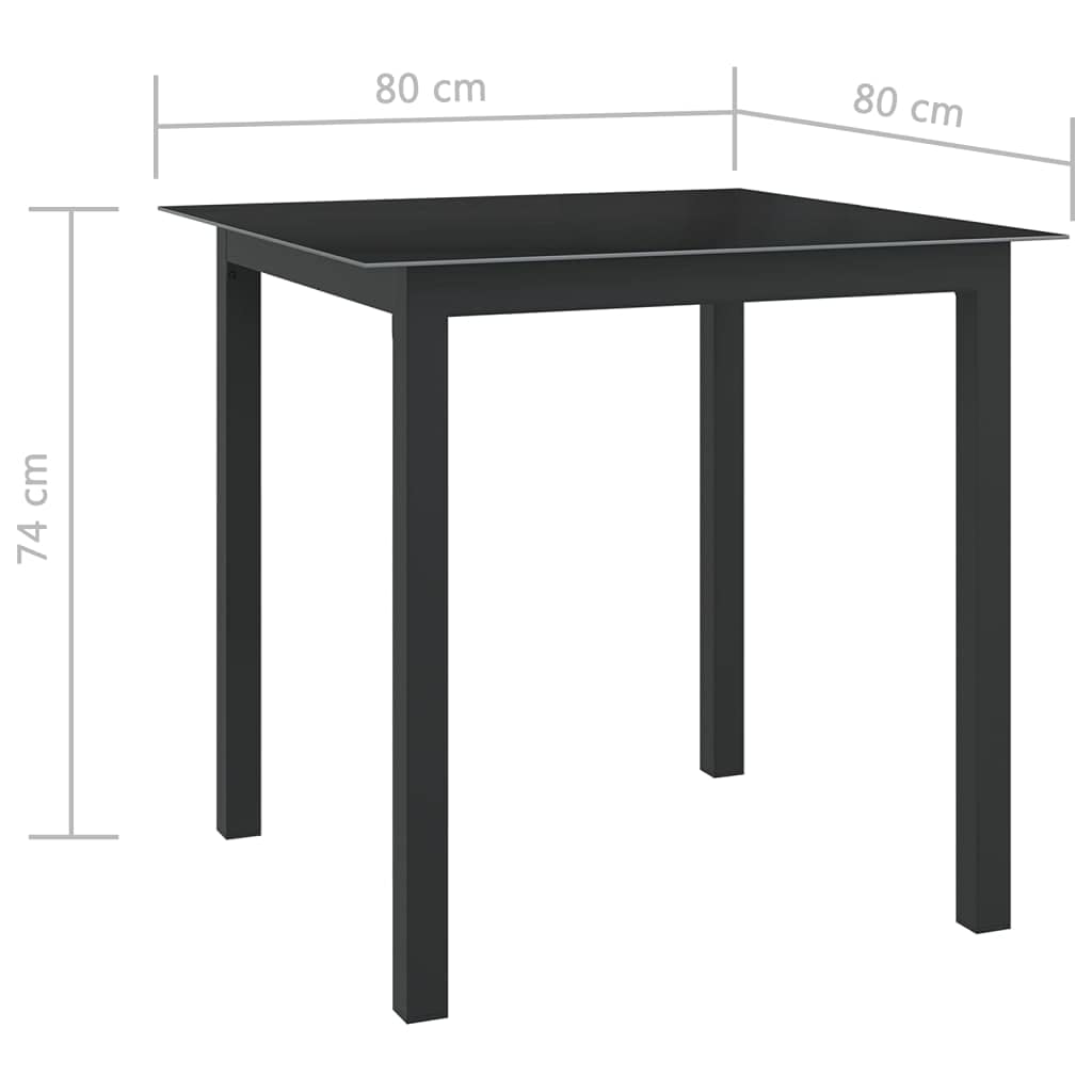 vidaXL Garten-Essgruppe 5-tlg Aluminium Anthrazit 4 Stühle