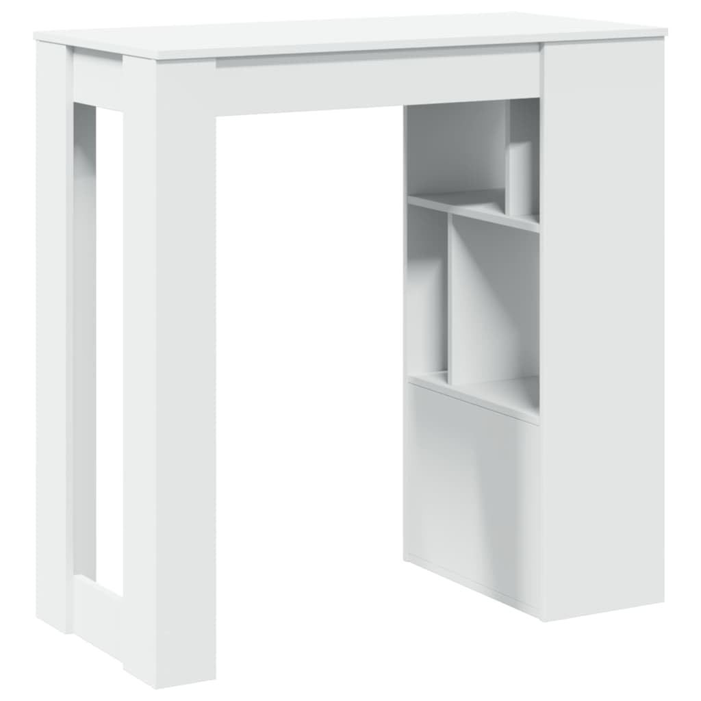 vidaXL Möbel Bartisch Weiß Holzwerkstoff 102x50x103,5 cm 6 Fächer