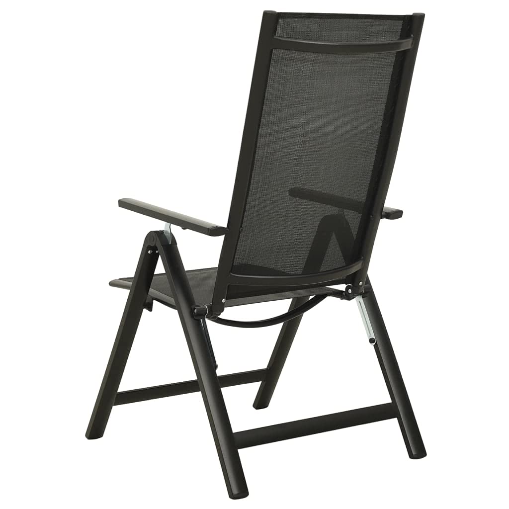 vidaXL Bistroset 3-tlg Balkonset Glas/Stahl Schwarz Anthrazit