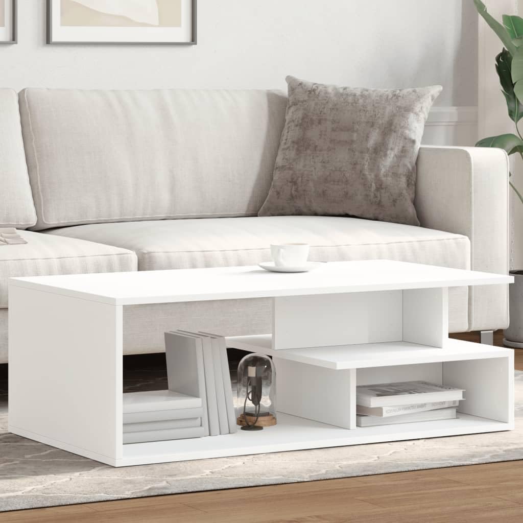 vidaXL Couchtisch Weiß 102x55x35 Holzwerkstoff mit Ablage