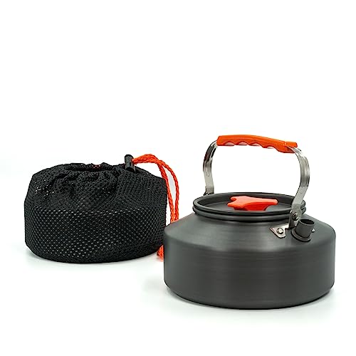 Intirilife Camping Wasserkocher 1,1 L Orange Aluminium Teekessel