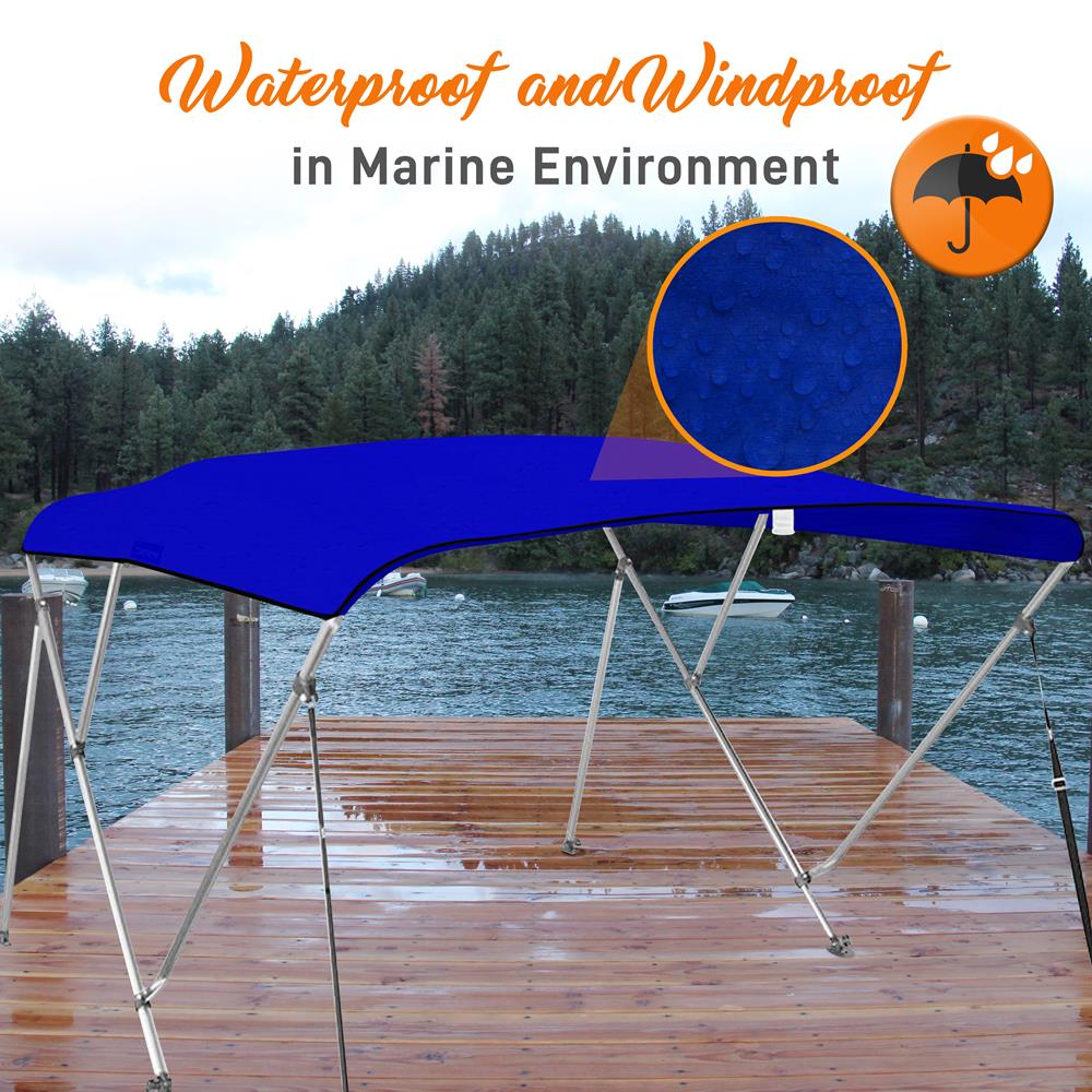 Serenelife Bimini Top 4-Bow Bootsverdeck blau 600D 96 Zoll