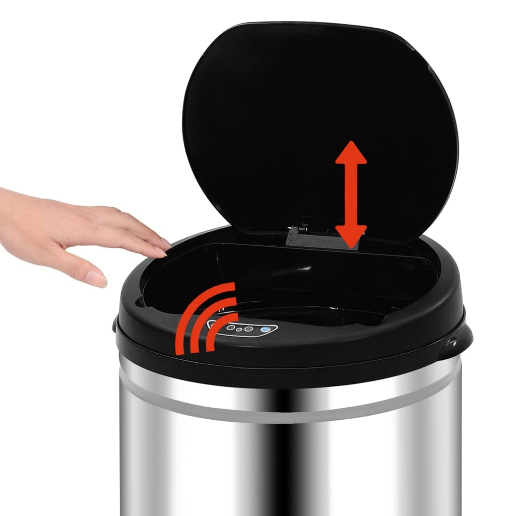 vidaXL Sensor Mülleimer 30 L Edelstahl Automatisch Silber