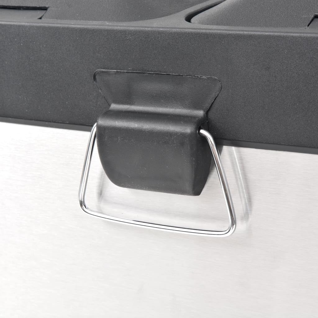 vidaXL Treteimer Edelstahl 36L 2x18L Mülltrennung matt