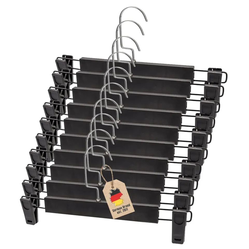 Intirilife Hosenbügel matt schwarz 10 Stück 32 cm