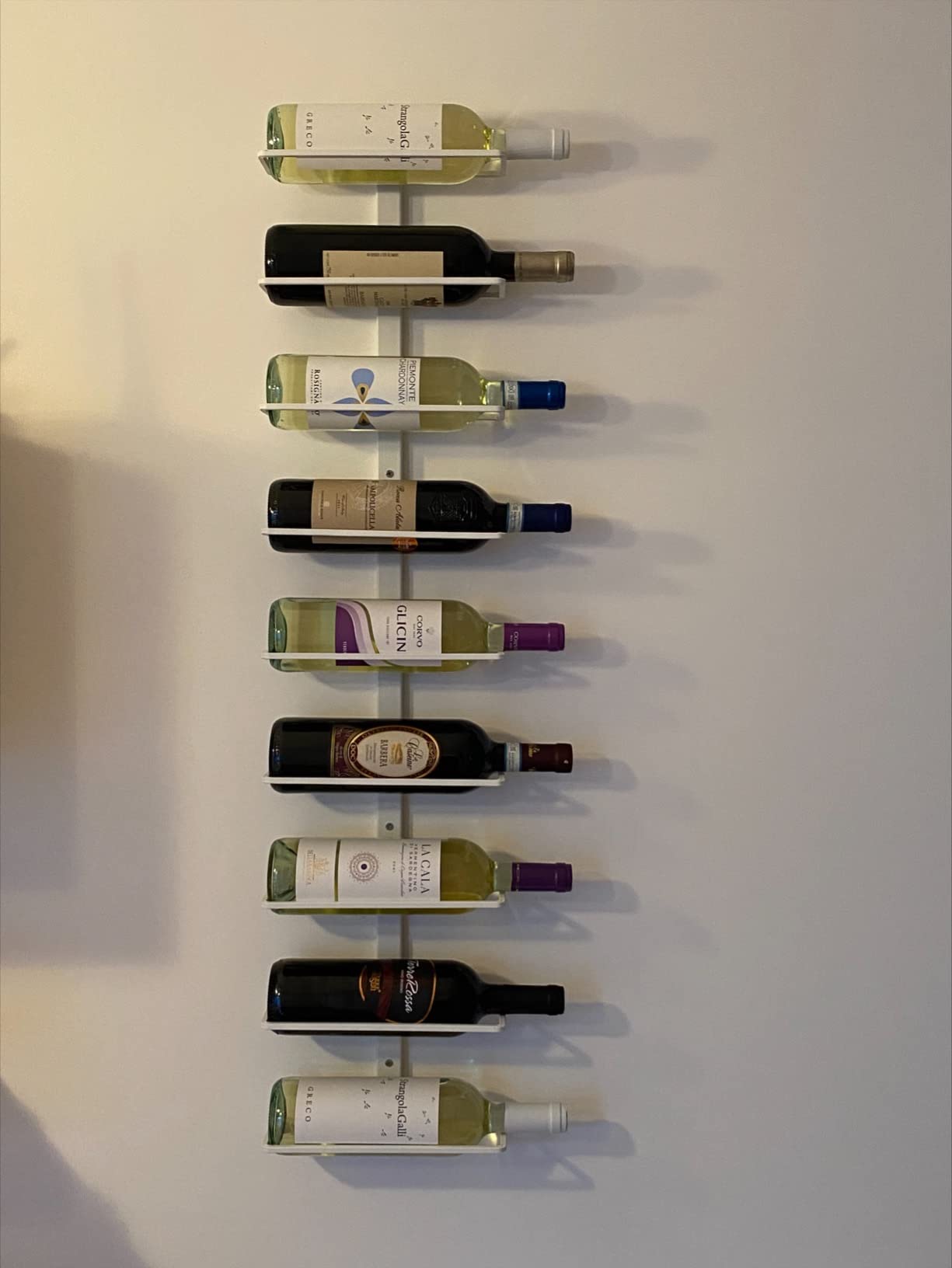 vidaXL Möbel Wand Weinregal Schwarz Eisen 9 Flaschen