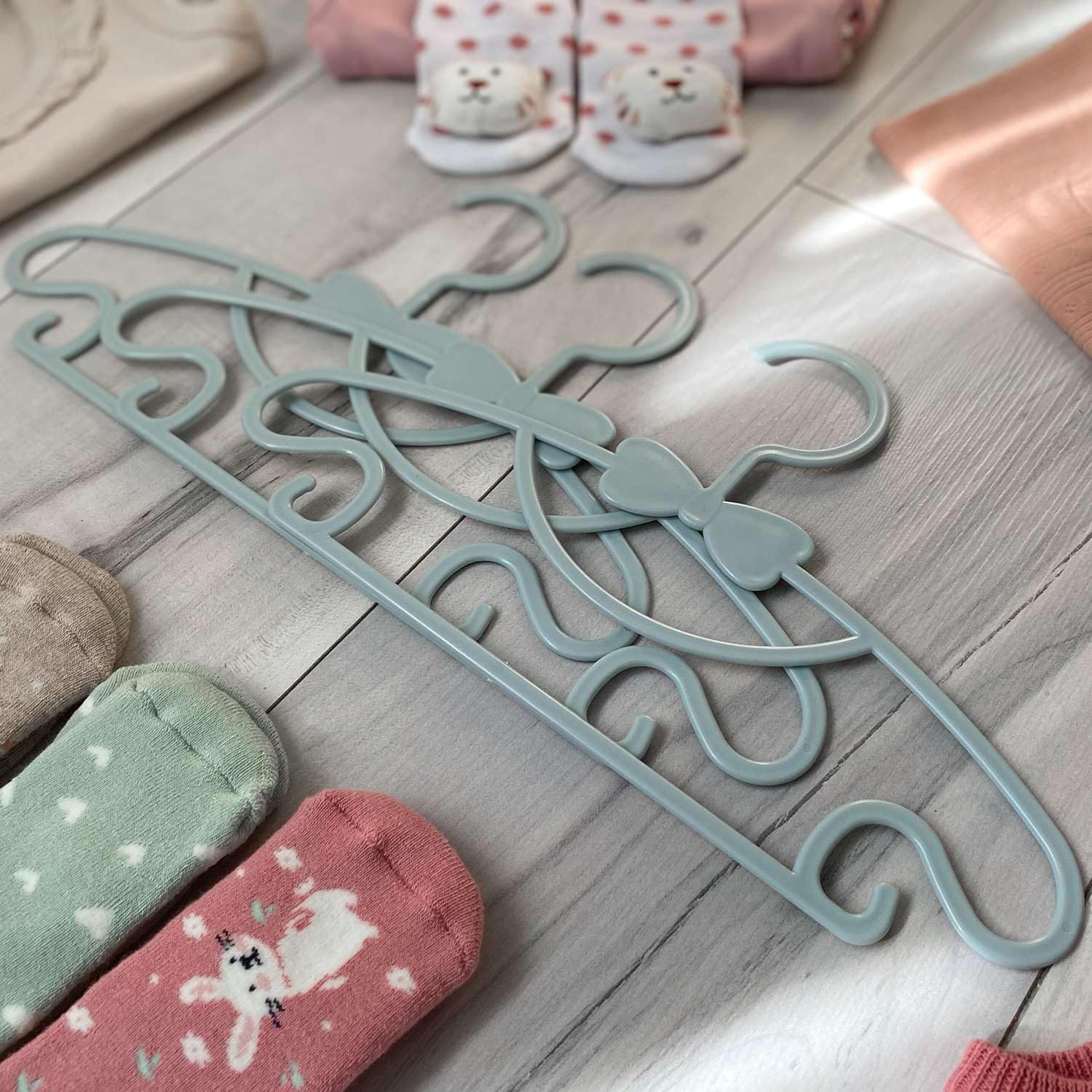 Intirilife Kinderkleiderbügel 5er Graublau Kunststoff 28,7 cm