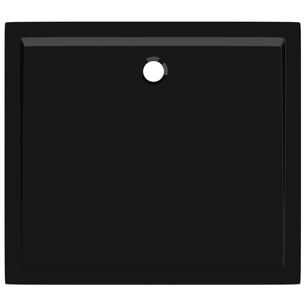 vidaXL Duschtasse 80x90 cm Schwarz ABS flach rechteckig