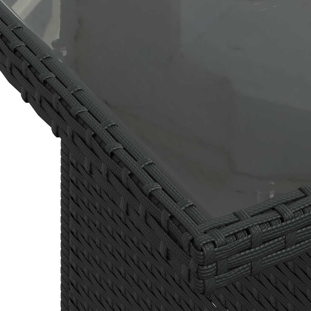 vidaXL Heim & Garten 7-tlg. Garten-Sofagarnitur Schwarz Rattan