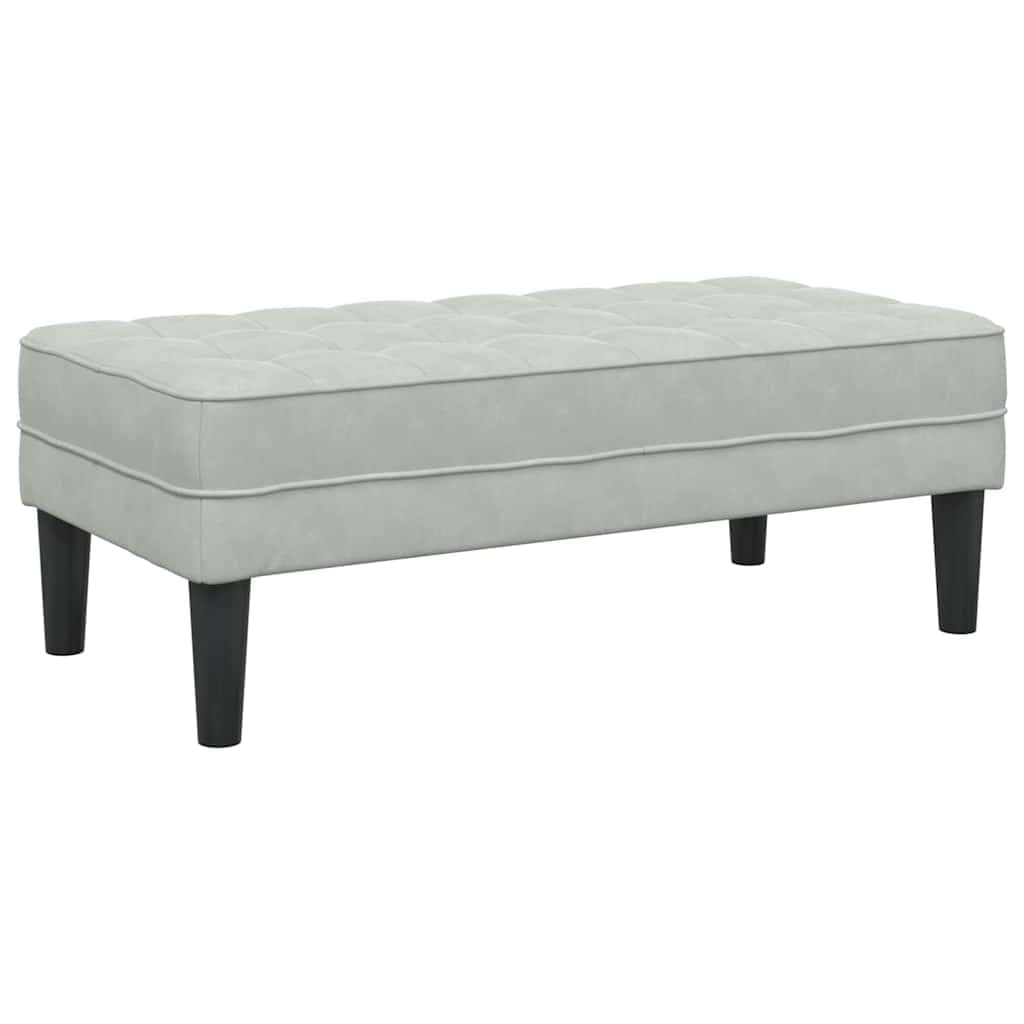 vidaXL Bank mit Kissen Hellgrau 113x57x39 cm Samt