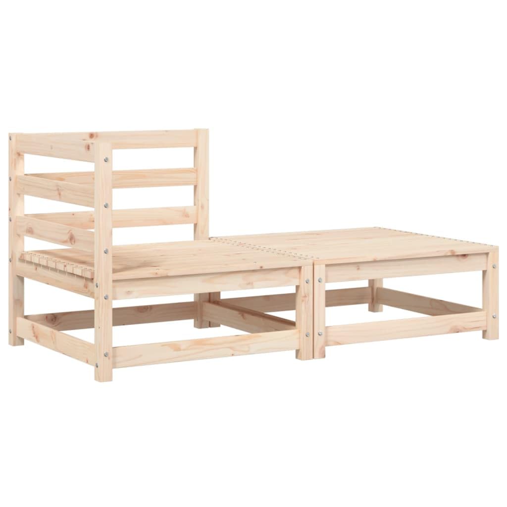 vidaXL Heim & Garten Garten-Ecksofa Kiefer mit Hocker Natur
