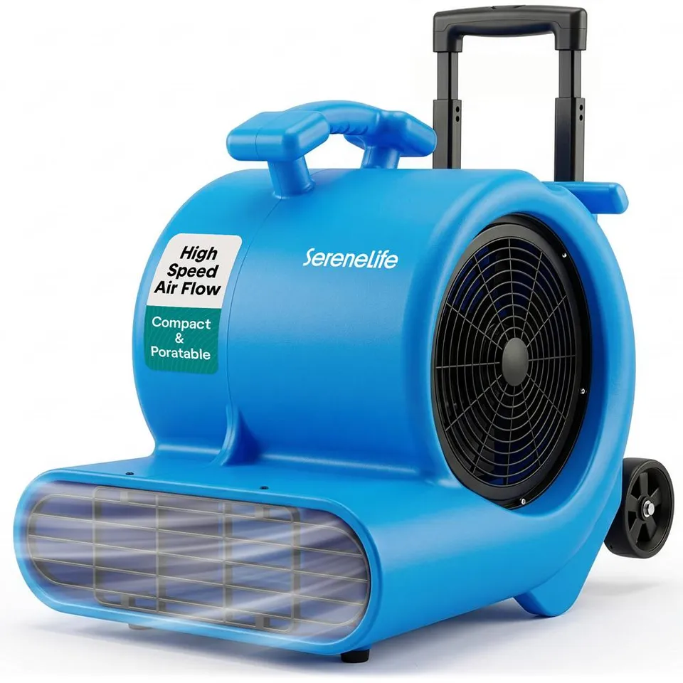 Serenelife Portable AC Air Mover Gebläse Schwarz 4000 CFM