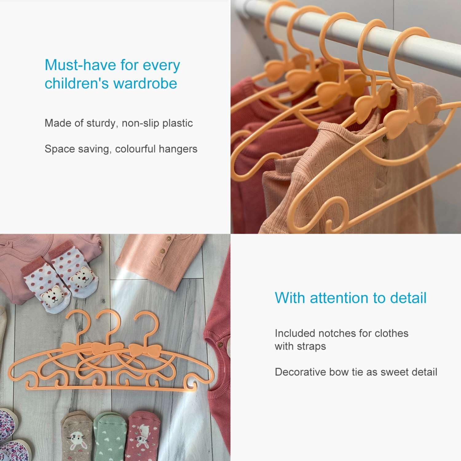 Intirilife Kinderkleiderbügel 5er Orange Kunststoff 28,7 cm