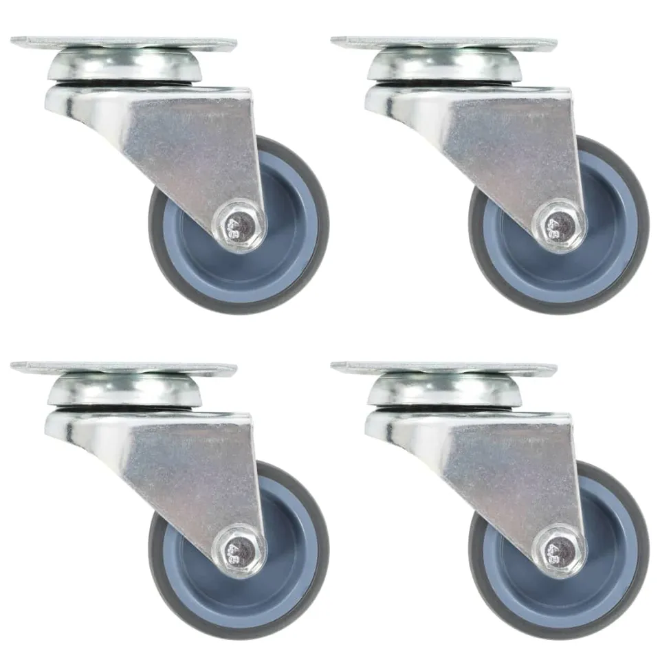 vidaXL Lenkrollen Zwillingsrad 50 mm Möbelrollen 4 Stück TPR
