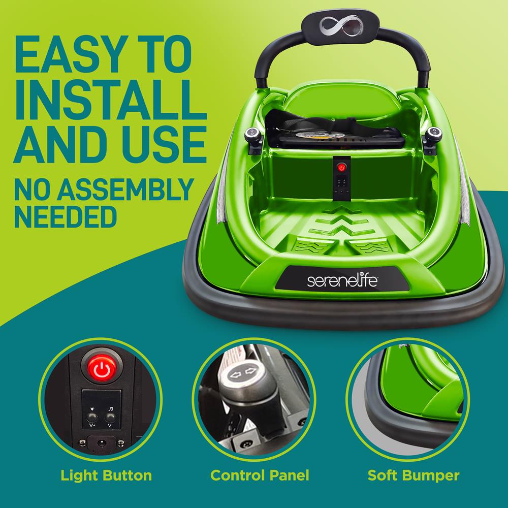 Serenelife Bumper Car Kinder Elektroauto Grün 360 Grad
