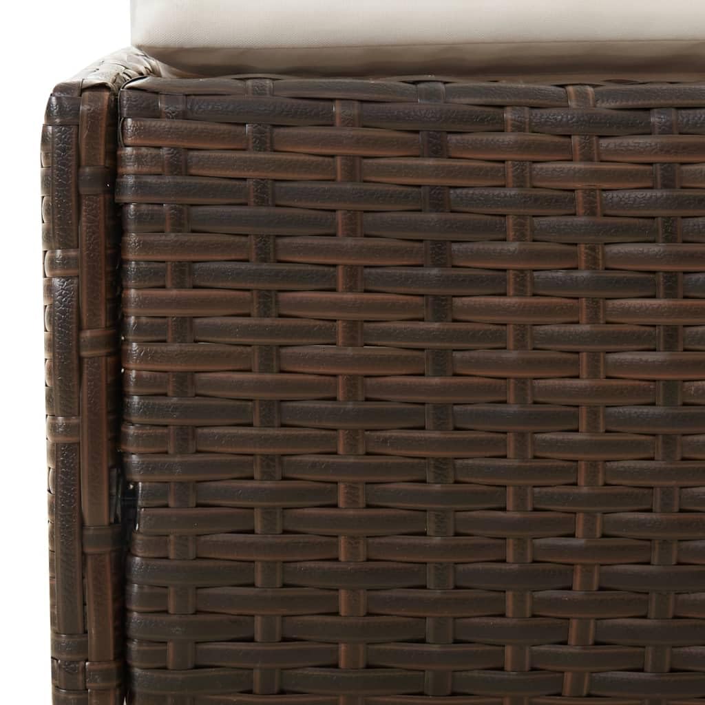 vidaXL Sonnenliege Braun mit Faltdach 200 cm Poly Rattan
