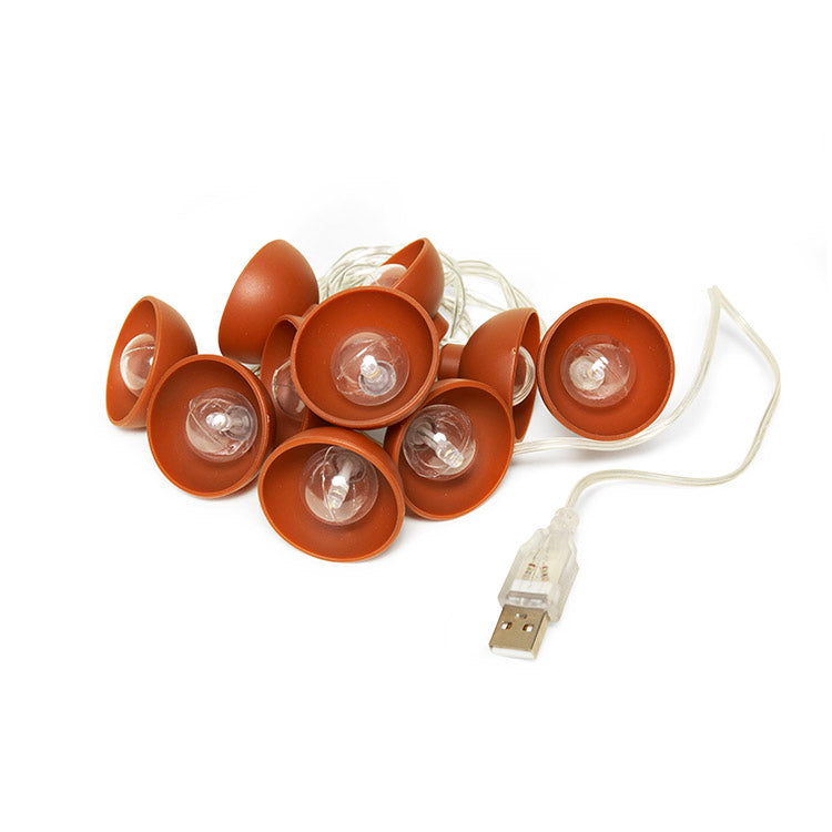 Kikkerland Home Terracotta Lichterkette LED 3 m USB