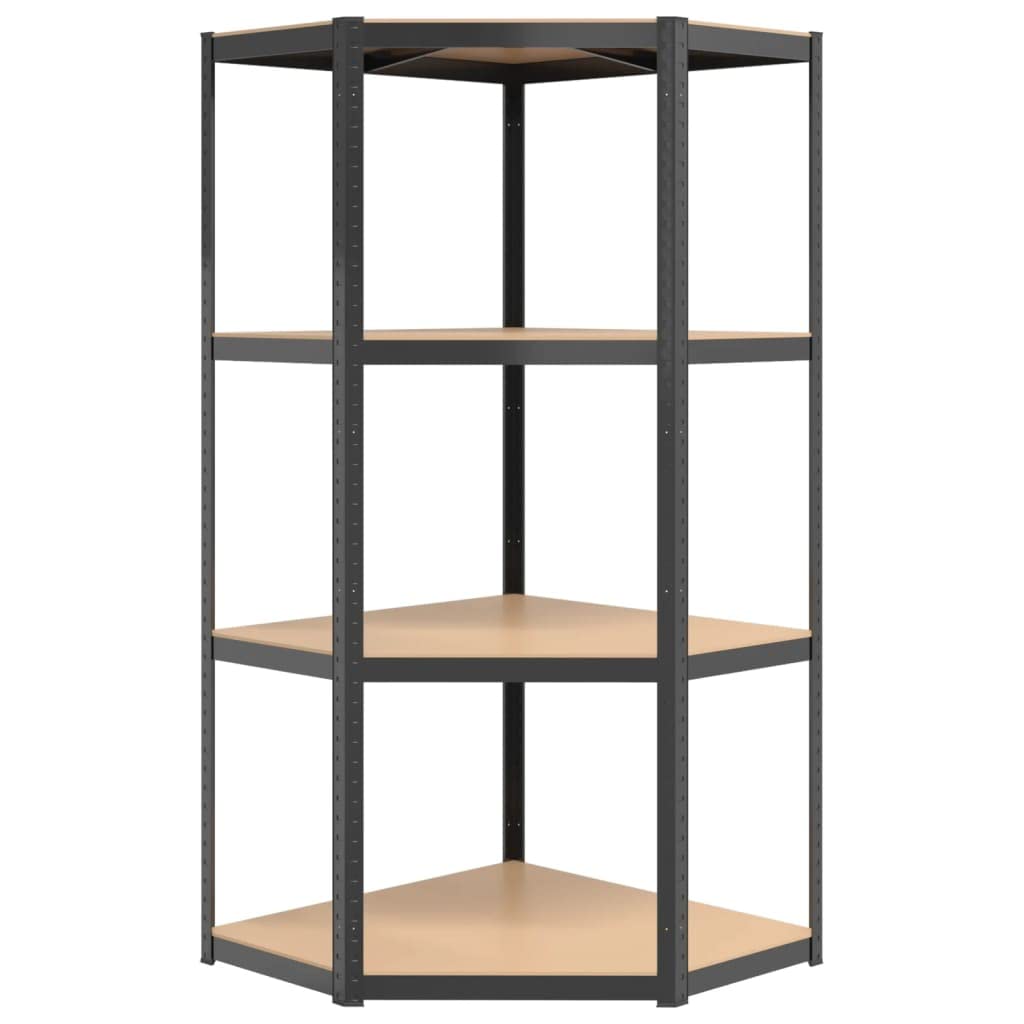 vidaXL Heim & Garten Lagerregal 4 Böden Anthrazit 3 Stk. Stahl