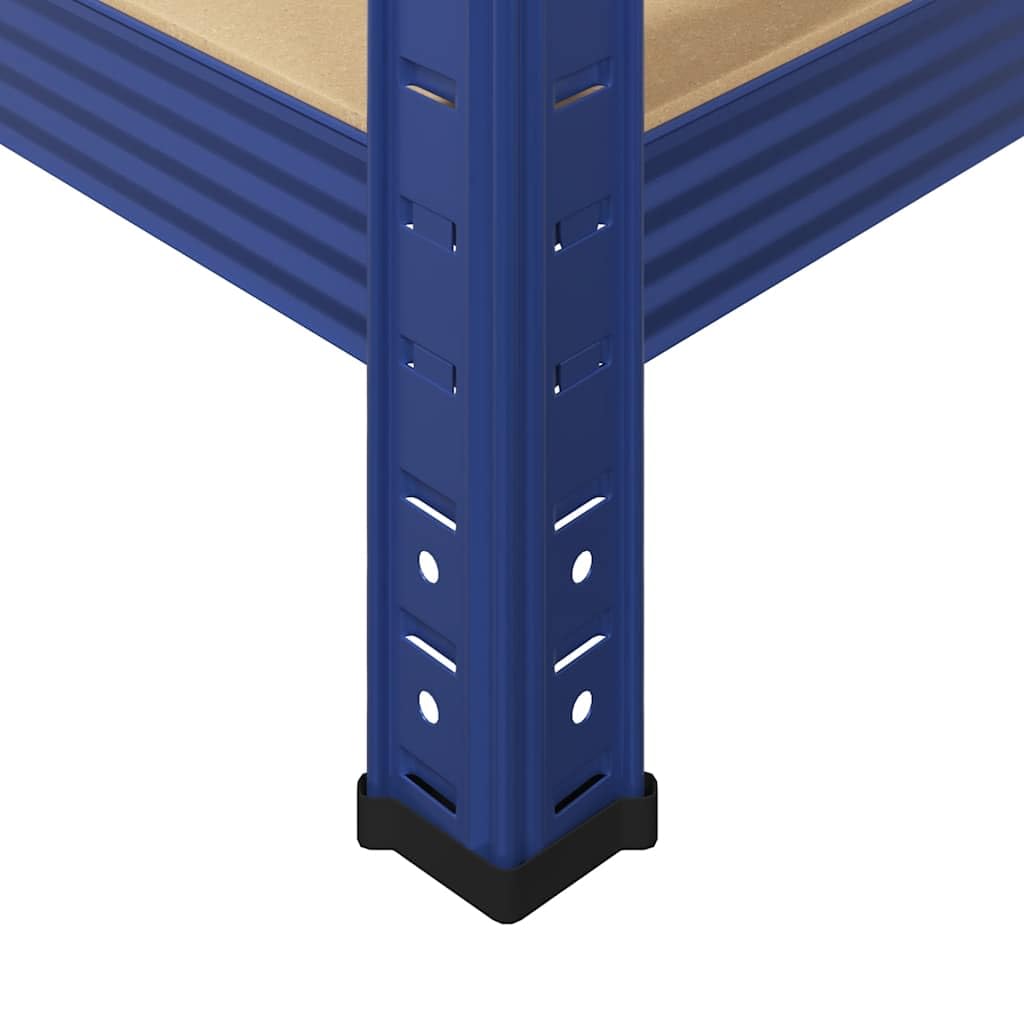 vidaXL Regal-Set 5 Böden 2-tlg Blau Schwerlastregal Stahl