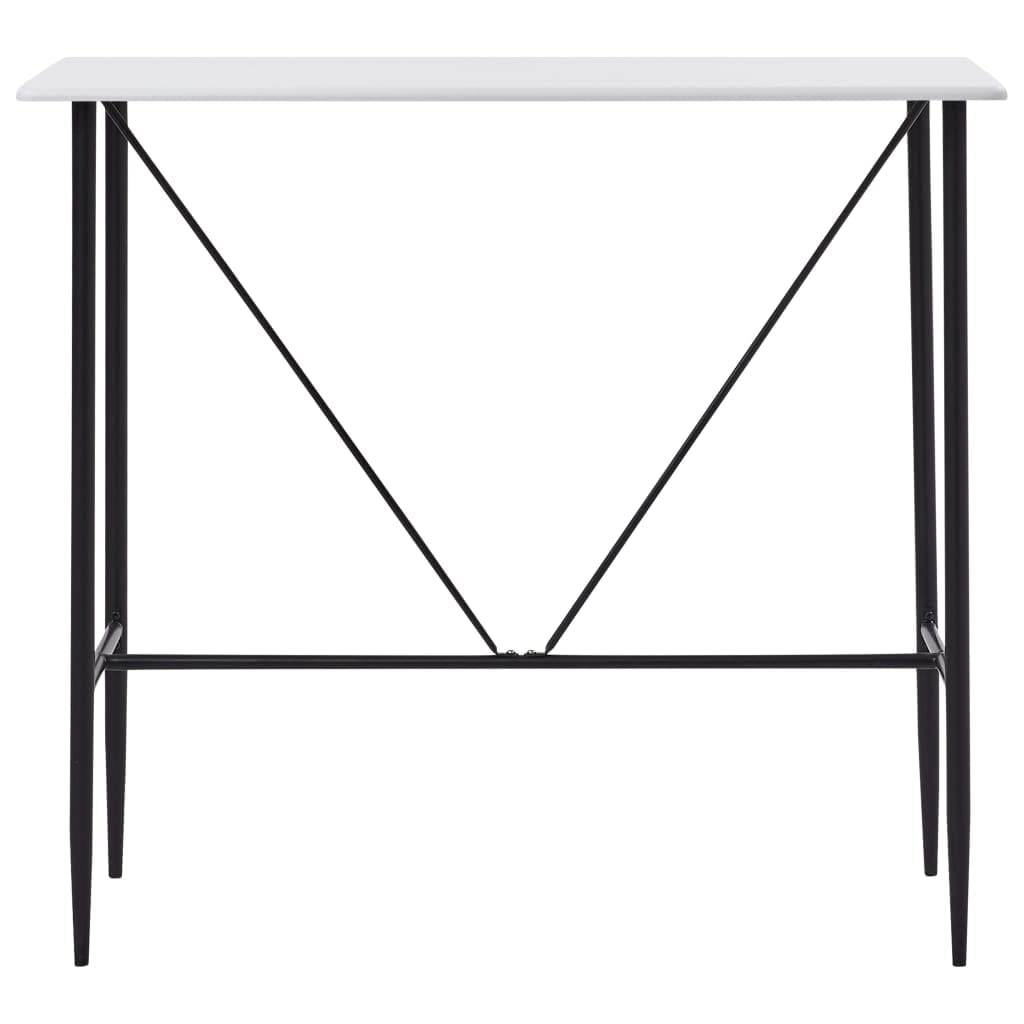 vidaXL Heim & Garten Bartisch 120x60x110cm Weiß MDF Stahl