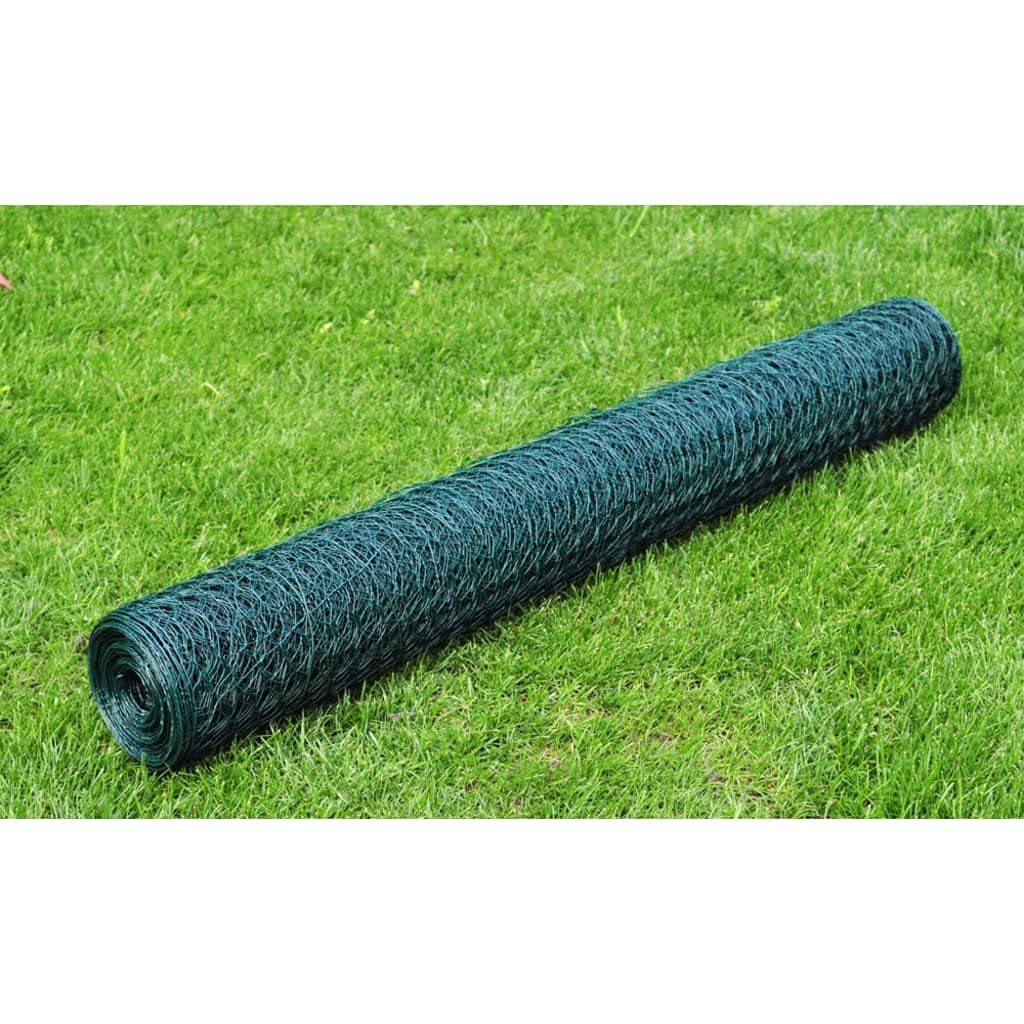 vidaXL Drahtzaun PVC 25x0,75 m Grün Maschendraht