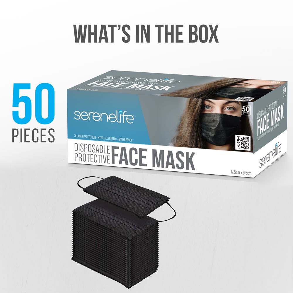 Serenelife Health & Beauty Mundschutz 50 Stück 3-lagig Vlies