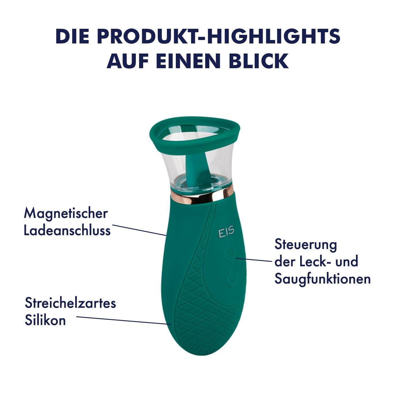 EIS Vibratoren Auflegevibrator Zunge Saug 17 cm wasserdicht